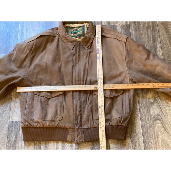 Vintage Global Identity G-lll Mens Leather Bomber Jacket Brown Size XL - Picture 4 of 10